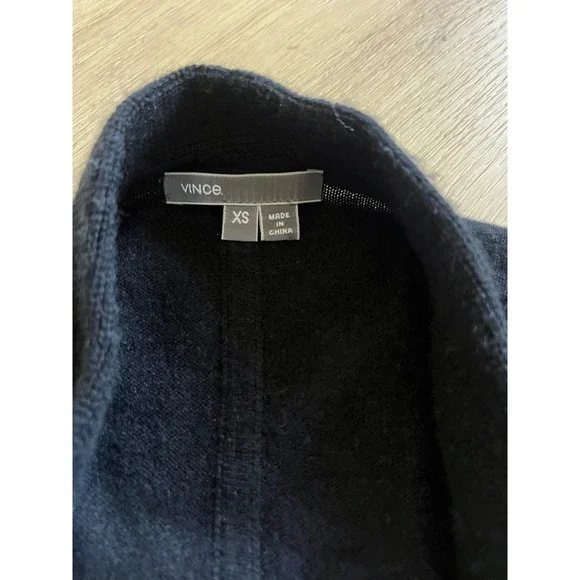 Vince Black Ribbed Knit Waterfall Cardigan Vest XS Made‎ in China - Picture 5 of 8